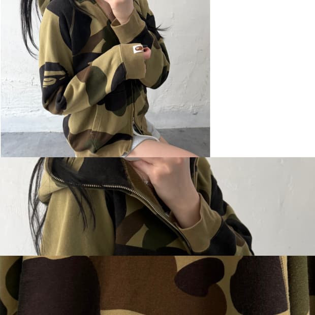 Bape 베이프 카모패턴 풀집업 후드