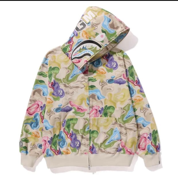 베이프 아트 카모 샤크 후드집업 23FW L 라지