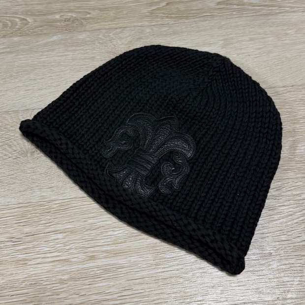 [S+급/OS] 크롬하츠 플레어 레더패치 캐시미어 비니