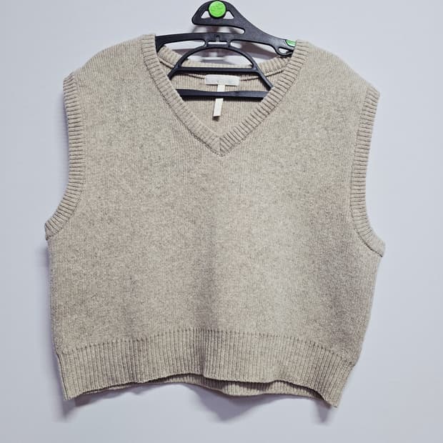 RE_L 리엘 브이넥 니트 조끼 베이지 FREE