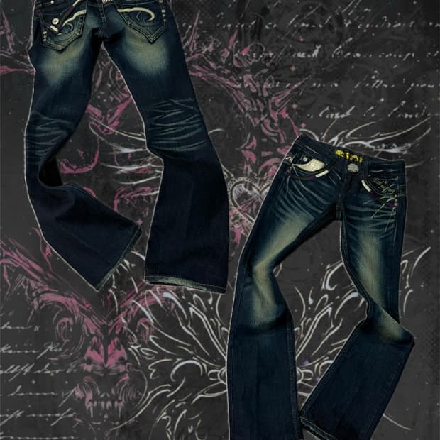 Y2K Red pepper poket detail lowrise pant