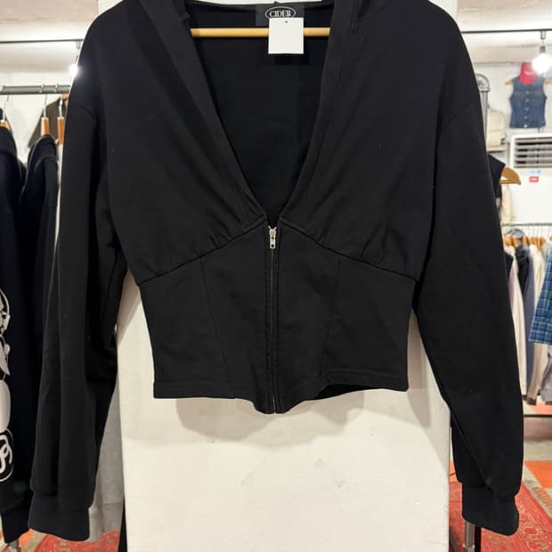 여성 숏후드집업