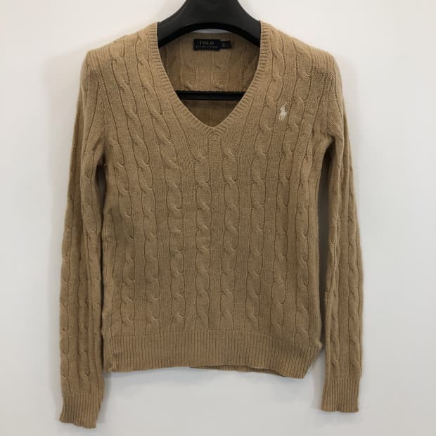 폴로 랄프로렌 메리노울 캐시미어 상위라인 케이블니트 XS 
