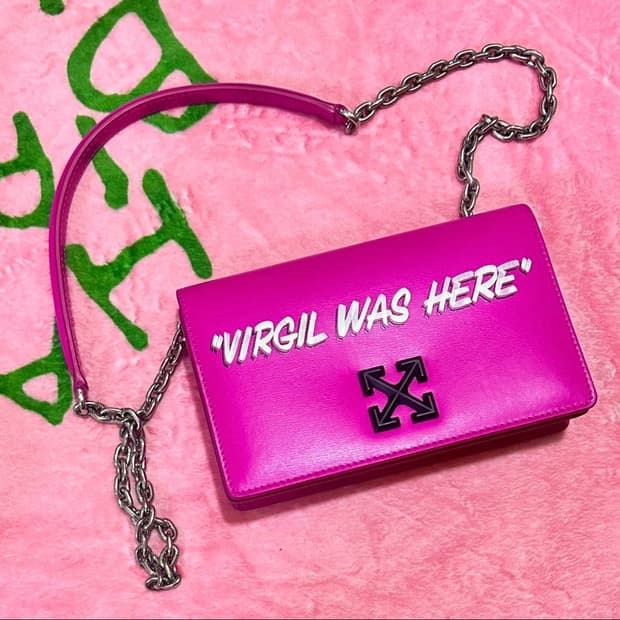 오프화이트 핫핑크 숄더백