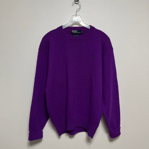 폴로 랄프로렌 80s 에스에치 퍼플 니트 스웨터 95
