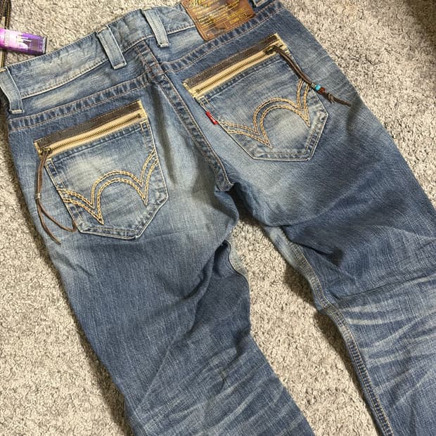 에드윈 블루트립 웨스턴 포켓 워시드 데님