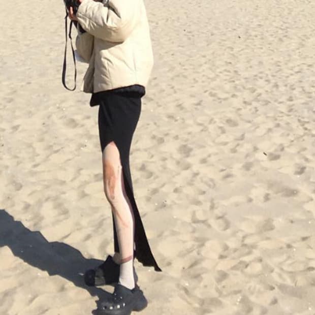 2000 아카이브 슬릿 롱 스커트 s
