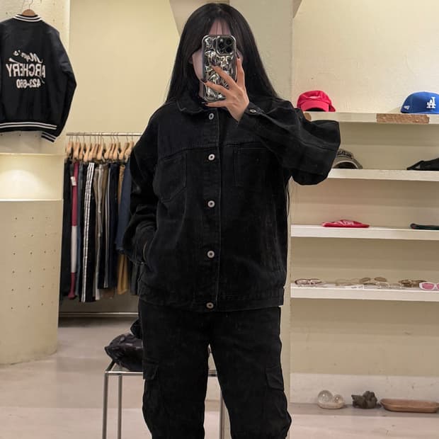 파르티멘토 블랙 데님 자켓 U1575