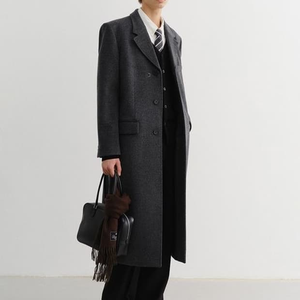 던스트포맨/CASHMERE COAT CHARCOAL GREY/XL