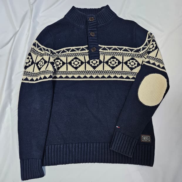 타미힐피거 미국 노르딕 니트 클래식 케이블 스웨터 남성 XL