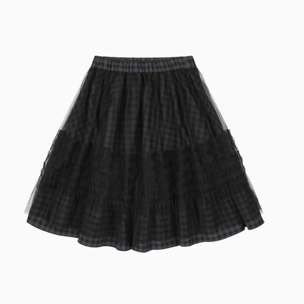 오헤시오 스커트  LAYERED SHEER FRILL SKIRT
