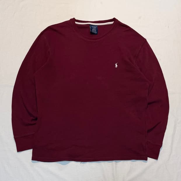 폴로 랄프로렌 와플 써멀 롱슬리브 버건디