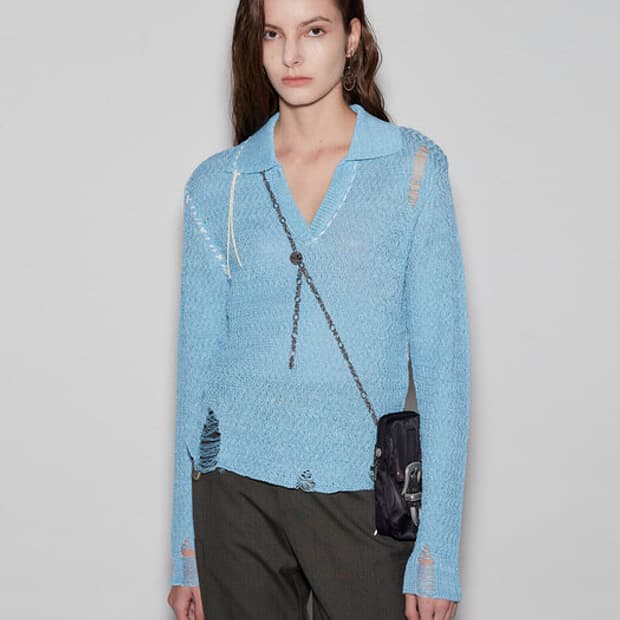 [새상품] 앤더슨벨 에리카 니트 블루