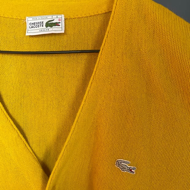 Chemise Lacoste 70s 80s 옐로우 가디건