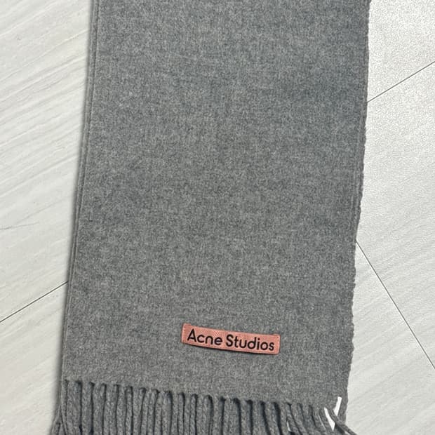 아크네 스튜디오 프린지 울 스카프 그레이 멜란지