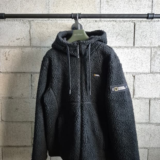 내셔널지오그래픽  뽀글이 후리스 후드집업(100)