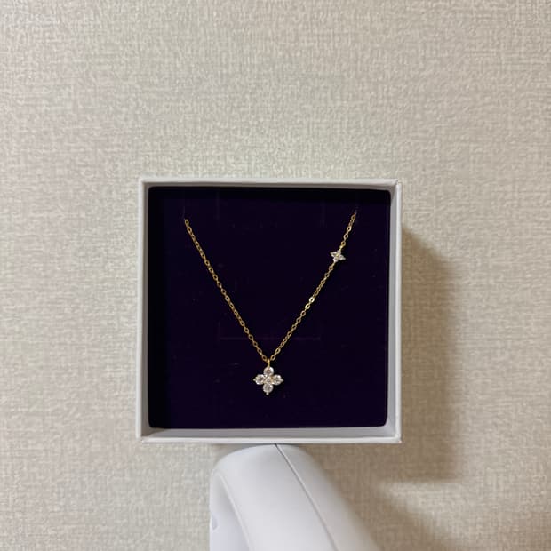 새상품 925 실버 골드 클로버 목걸이