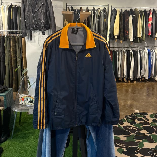 아디다스 바람막이 네이비오렌지