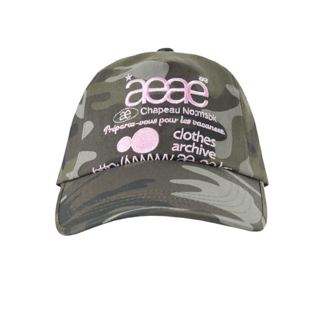 aeae 웹 로고 카모 5 팬넬 캡모자