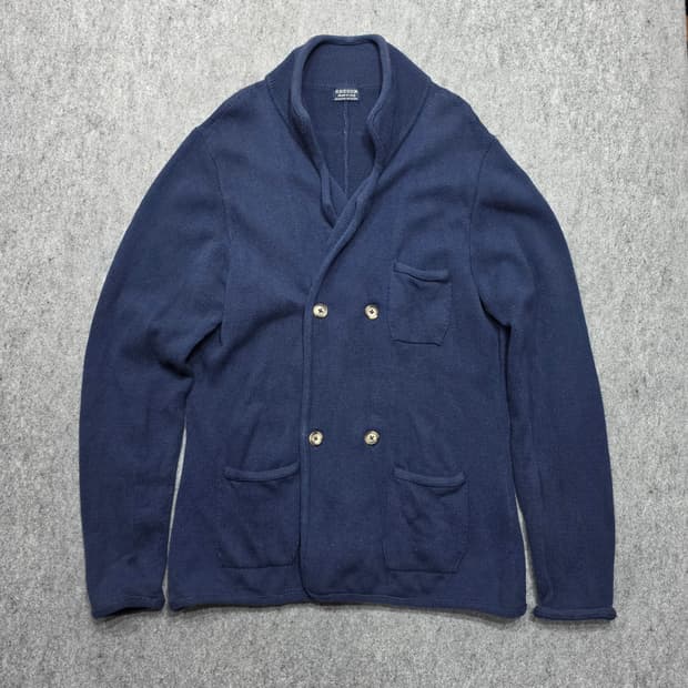 브뤼에르 브로이어 이태리 빈티지 더블버튼 니트 가디건 네이비 XL