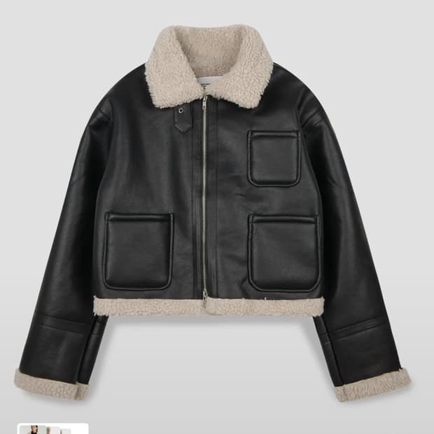 플레이스스튜디오 양털 무스탕 블랙 