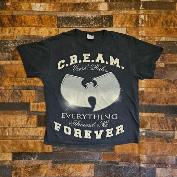 90s 빈티지 헤인즈 우탱클랜 프린팅 티셔츠 