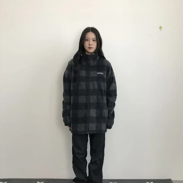 Columbia Check Fleece Zip Jacket