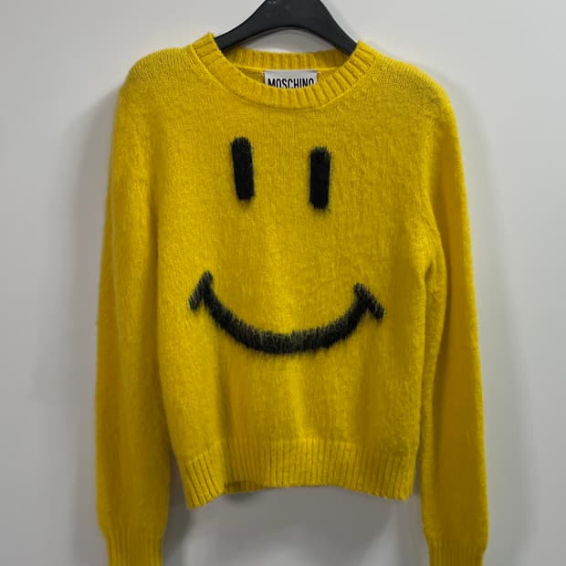 모스키노 인타르시아 스마일리 모헤어 니트 (on.207)