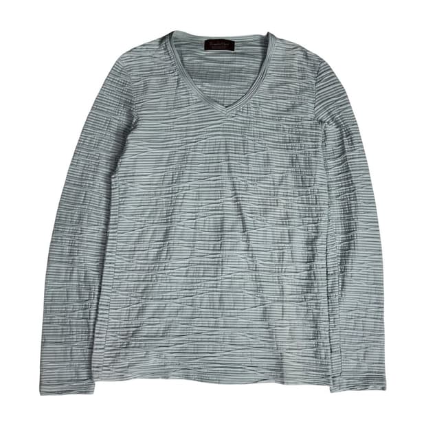 [TORNADO MART] 토네이도마트 셔링 스트라이프 브이넥 롱슬리브