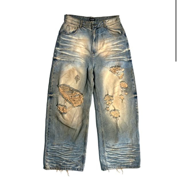 구함 파코서플라이 GARAGE BAGGY 데님 팬츠 더스트 블루 1