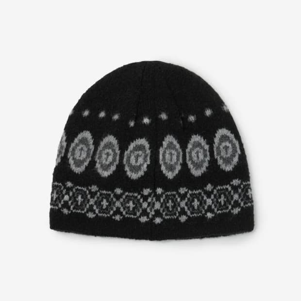 NORDIC JACQUARD BEANIE (BLACK)