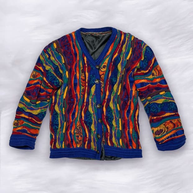 빈티지 패턴 니트 가디건