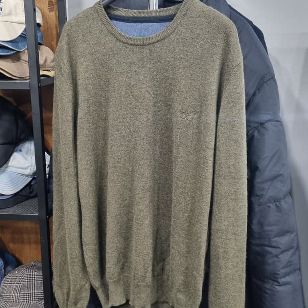 (헨리 코튼) 올리브 카키 모 100% 겨울니트 100size 상태좋아요