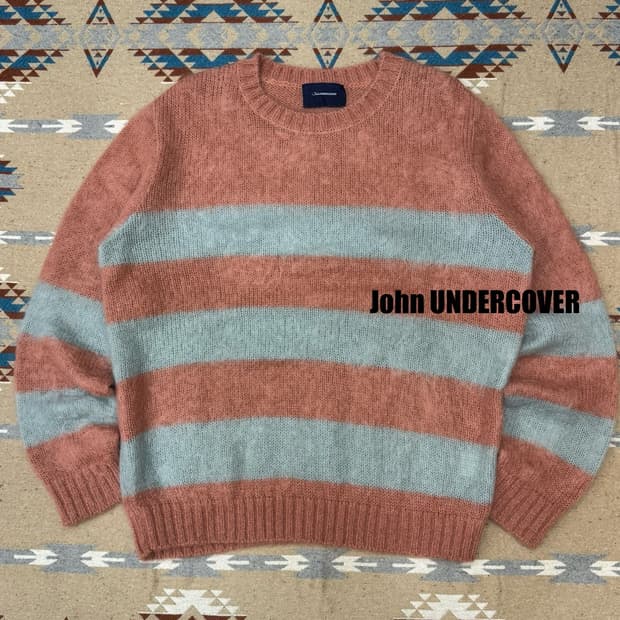 [3][L] 존 언더커버 스트라이프 모헤어 니트 