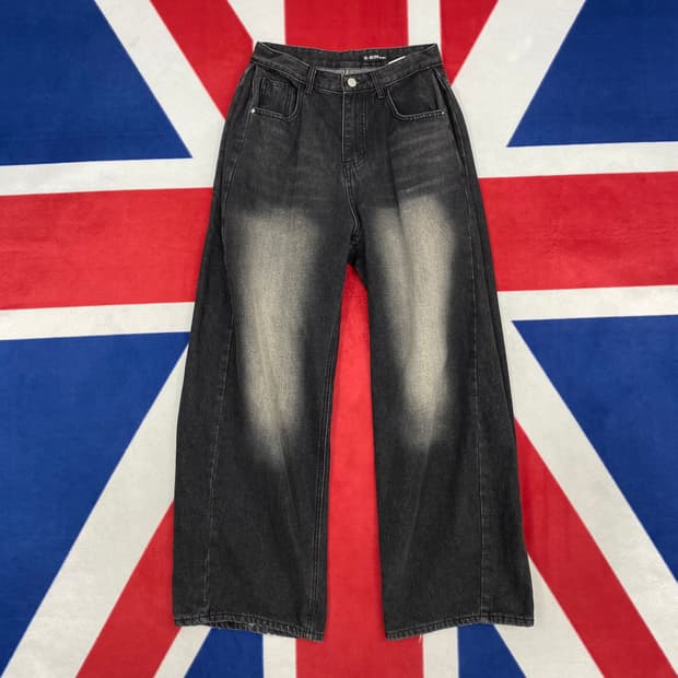 빈티지 흑청 워싱 벌룬팬츠 여성 M 