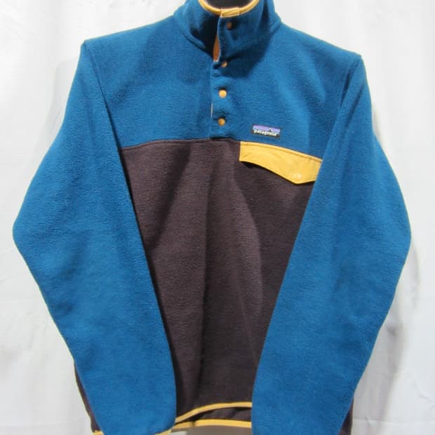 12FW 파타고니아 신칠라 스냅-T 플리스 블루 브라운 옐로우 투톤