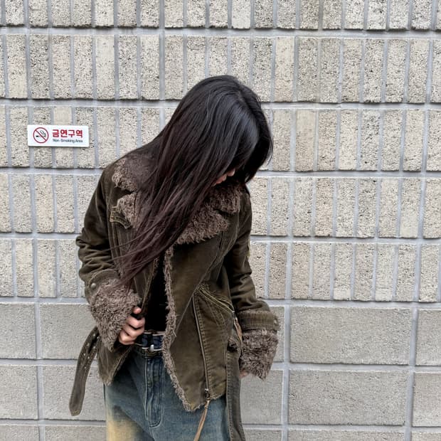 버카루 퍼 디테일 코듀로이 자켓