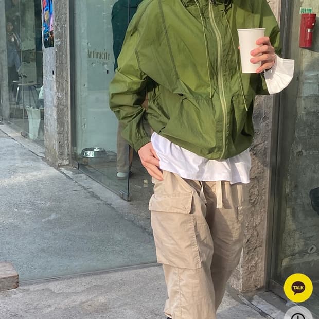 유먼트 후디 윈드브레이커 바람막이 그린