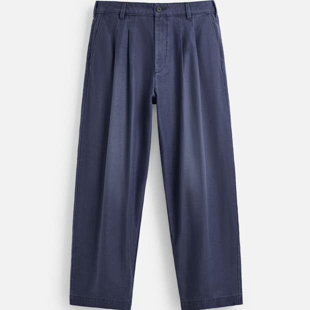 자라 가먼트다잉 와이드 데님 팬츠