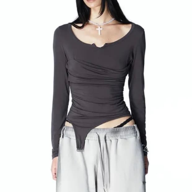 2000아카이브스 lexi garter top charcoal