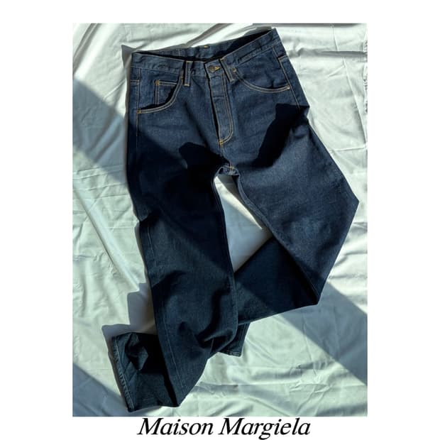 마르지엘라 백스티치 블랭크탭 세미와이드 데님 팬츠 아티저널 청바지