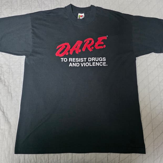 [XL] 90s 빈티지 DARE 티셔츠 블랙 ver. 후룻 백프린트