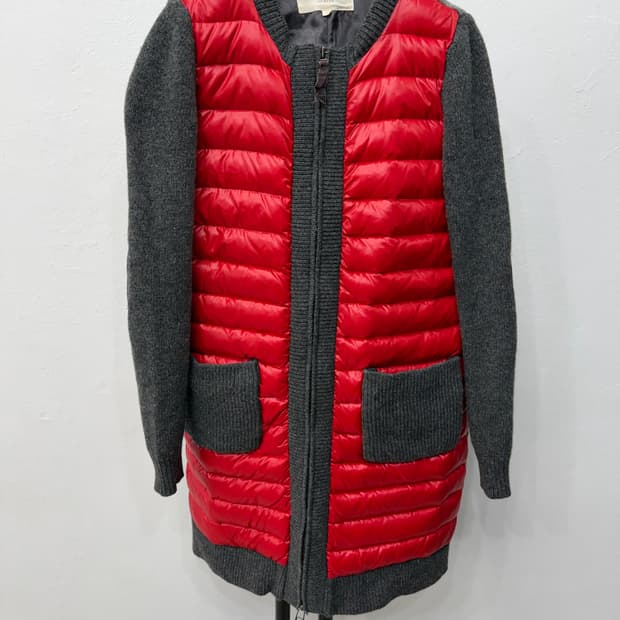 정품) O2ND 오즈세컨 한섬 레드 패딩 니트 덕다운 패딩 44