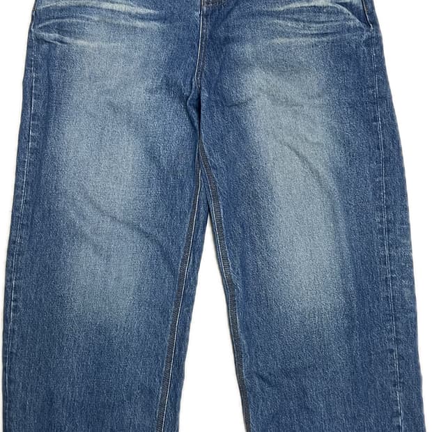[S] STU 23SS 엠보 와이드 데님 팬츠 미드 블루