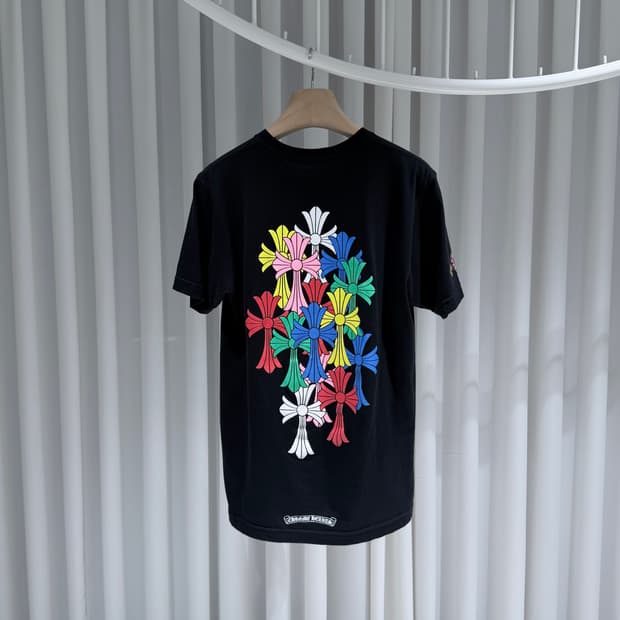 (A+/M) / 크롬하츠 크로스 멀티 세메터리 라운드 반팔 티셔츠 블랙