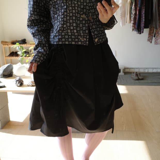 후드 셔링 원피스 