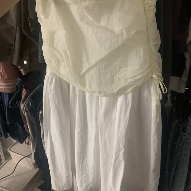 자라 화이트 롱스커트 s