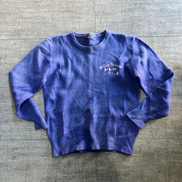 일본빈티지  Seven 올드스쿨아메카지 모리걸하구미 니트스웨터