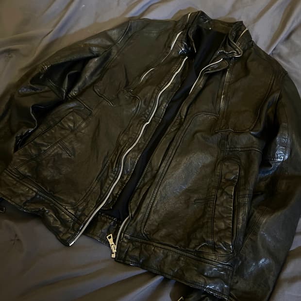 Sheep skin Leather Rider Type jacket