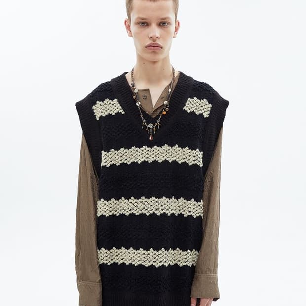 Hippie long vest black m